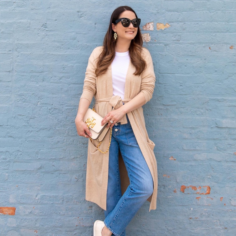 NEW Veronica Beard Danzie Wool Alpaca Cardigan Cream Large